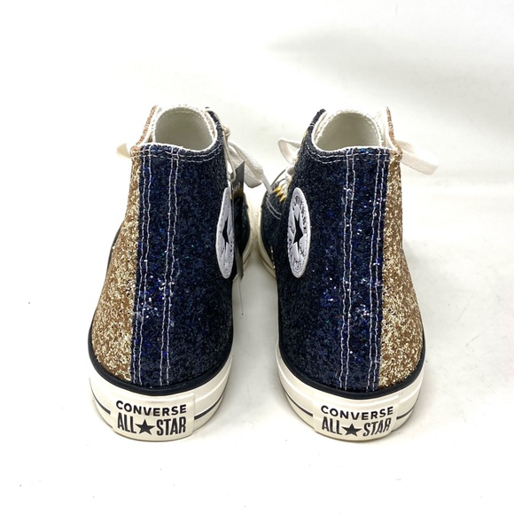 Converse Chuck Taylor High Blue Yellow Glitter Men’s Sneakers Custom 173144C-YBU - Picture 5 of 11